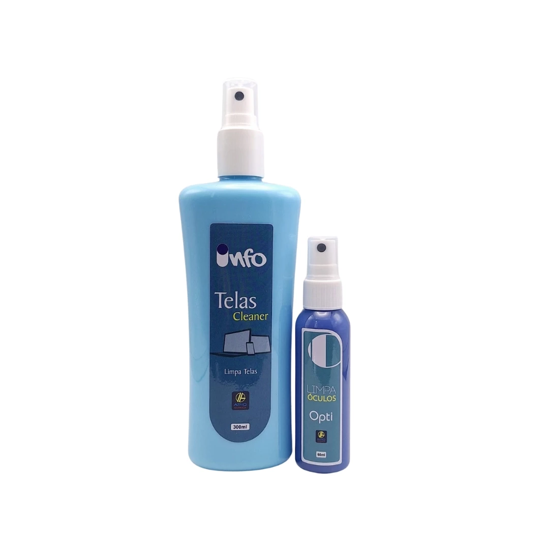 Kit- Apiq Opti- limpa Óculos Azul 60 ml+ Apiq Tela - Limpa Tela  300 ml  